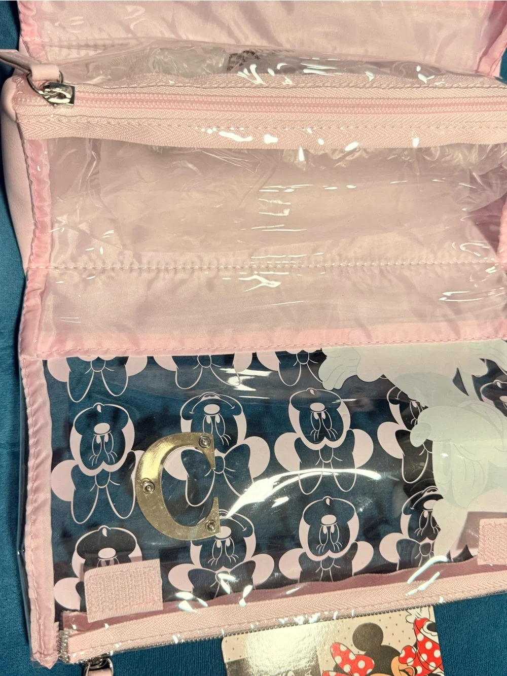 Disney Minnie Mouse Pink Clear Cosmetic Pouch